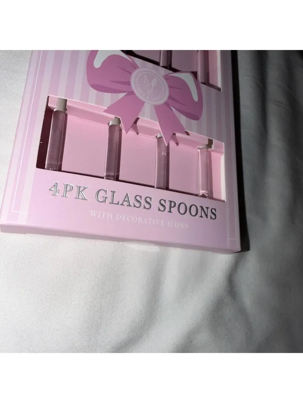 Cleo & June Glass Red lip  Spoons Set of 4 NEW